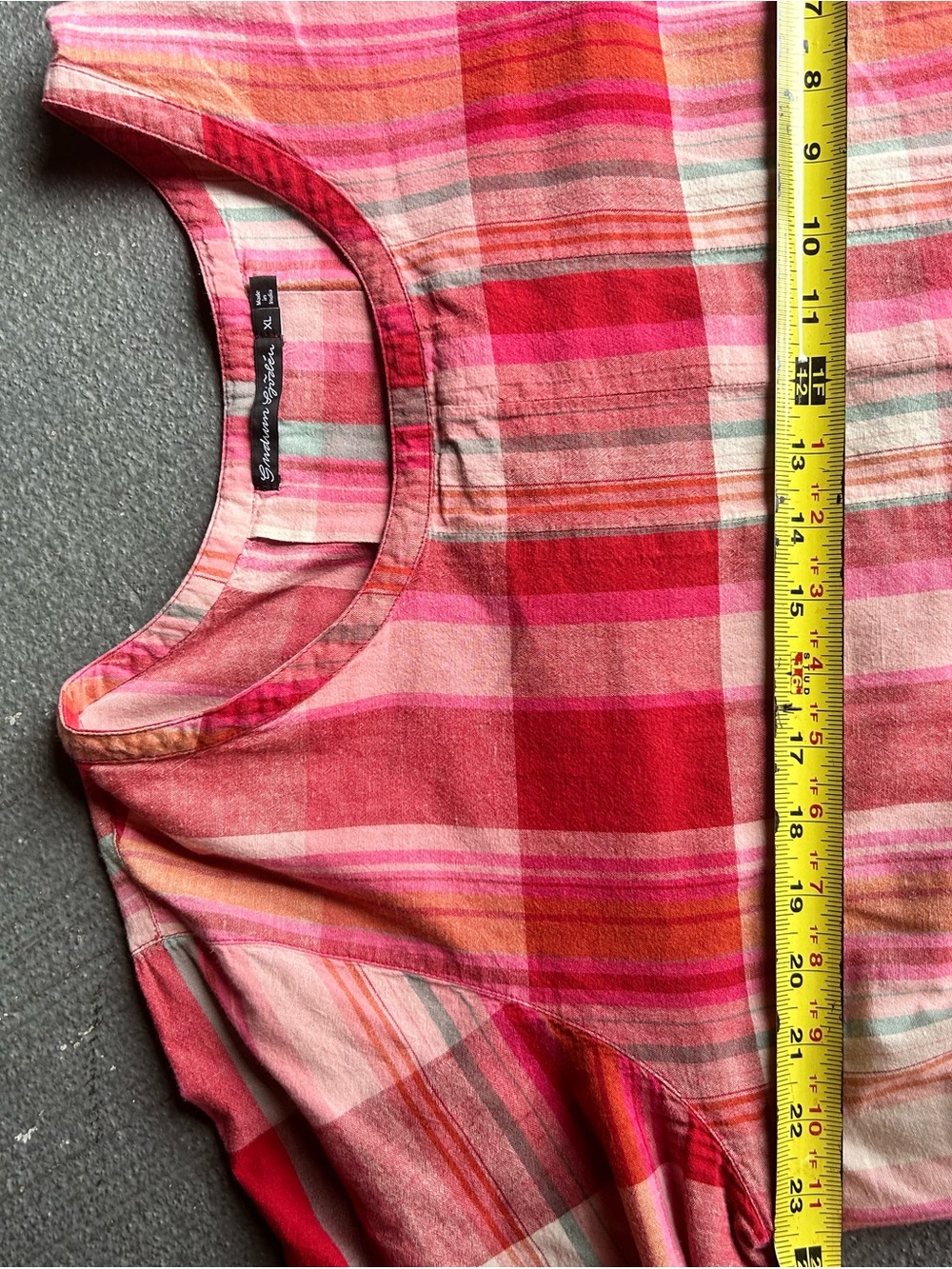 Gudrun Sjoden Pink Plaid Scoop-Neck Tunic Dress - Picture 7 of 10